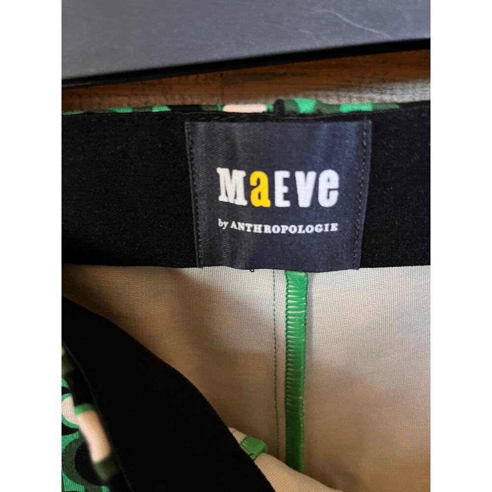 Maeve Green & White Geometric Cropped Pants - Picture 3 of 8